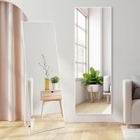 Vasemouh 150x51 cm Álló Tükör Fehér PVC Kerettel - Edzett Üveg Teljes Alakos Tükör Hálószobába, Nappaliba, Előszobába vagy Fürdőszobába 4