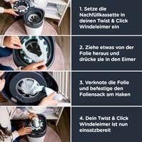 Tommee Tippee Utántöltő Kazetták Twist & Click Pelenkakuka Rendszerhez - Antibakteriális Greenfilm, 6 db Csomag 3