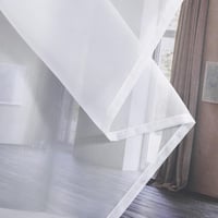 PONY DANCE Fehér Fényáteresztő Függöny Szett 2 db - 140x220 cm Voile Sötétítő Függöny Nappali Hálószoba Gyerekszoba Fém Karikás 6