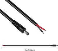 GINTOOYUN DC Tápkábel 5.5x2.1mm - 3 Láb Hosszú Csupasz Végű Adapter Kábel CCTV Biztonsági Kamerákhoz, LED Szalagokhoz, DVR Rendszerekhez (2  2