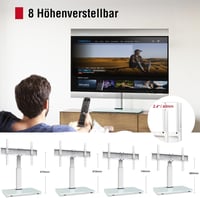 AOKCOS TV Állvány 1130 mm 43-75-85 Colos Televíziókhoz - Dönthető, Forgatható, Állítható Magasságú Univerzális Tartó, VESA 600x400mm, 50kg T 4