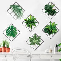 Droomhuis Növény Falmatrica Szett - 6 db Önálló Átlátszatlan Virág Falikép Konyhába, Nappaliba, Gyerekszobába, Fürdőbe - Modern Herbárium St 1