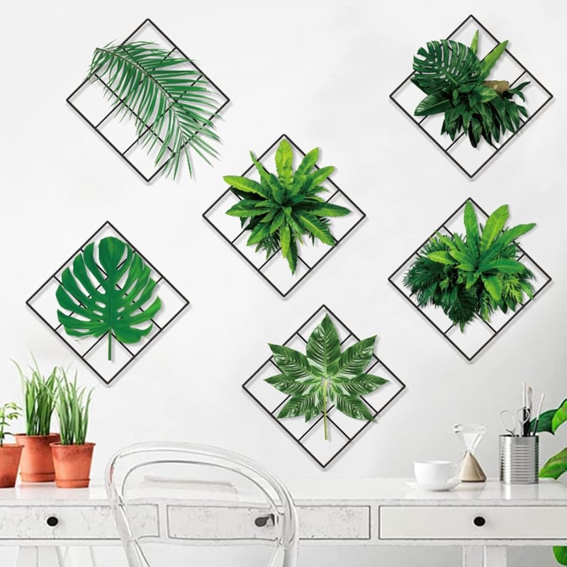 Droomhuis Növény Falmatrica Szett - 6 db Önálló Átlátszatlan Virág Falikép Konyhába, Nappaliba, Gyerekszobába, Fürdőbe - Modern Herbárium St
