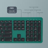 seenda Vezeték Nélküli Billentyűzet-Egér Szett, Újratölthető, Ultravékony, Ergonomikus, Szilikon Porvédővel, PC/Laptop/Smart TV, Német QWERT 6
