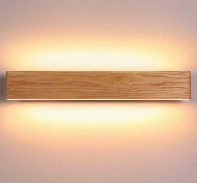 Martll Fa LED Fali Lámpa 52cm - Meleg Fehér Beltéri Világítás Nappaliba, Hálószobába, Folyosóra és Lépcsőhöz - Modern Téglalap Dizájn