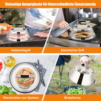 Homikit Rozsdamentes Acél Burger Harang Szett (2db) - Hőálló Szilikon Fogantyúval, 22,8 cm - Teppanyaki, Grill és Konyhai Használatra, Mosog 7