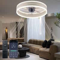 Revneey Mennyezeti Ventilátor Lámpával - 72W Szabályozható LED, Távirányítóval és Applikációval, 6 Sebességű, Időzítővel, Hálószobába, Nappa 18