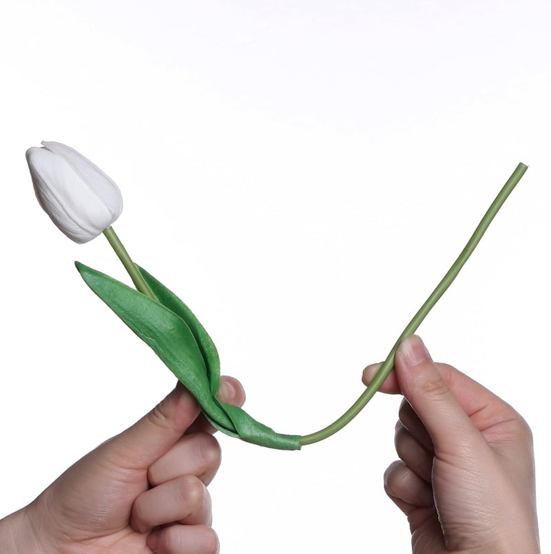 Anaoo 24 db Fehér Latex Műtulipán - Esküvői és Otthoni Dekoráció