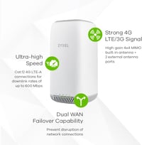 Zyxel LTE5398-M904 4G LTE-A Beltéri WiFi Router - Dual Band AC2050 64 Eszközhöz - VoIP/VoLTE Támogatás - SIM-független - Távoli Vezérlés 4