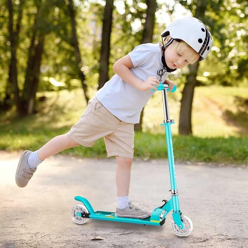 wheoZ Gyermek Roller LED Világító Kerekekkel - Összecsukható Alumínium Városi Roller 3 Magasságban, 3-8 Éves Fiúknak és Lányoknak