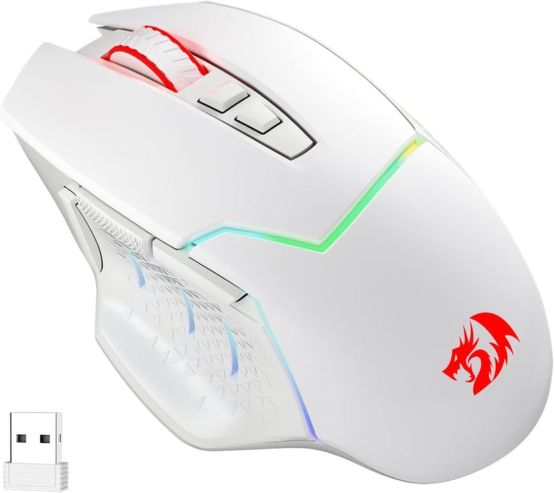 Redragon M690 PRO Vezeték nélküli Fehér Gamer Egér 8000 DPI 8 Makrógombbal