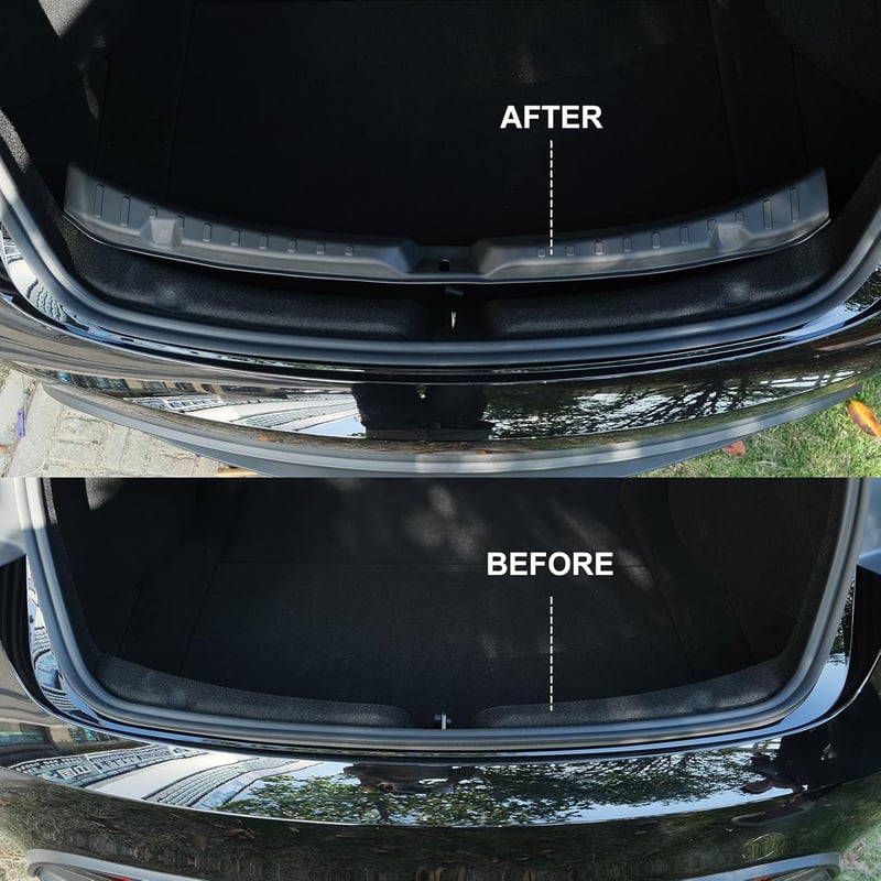 Jawjut Tesla Model 3 2024 Csomagtartó Küszöbvédő Szalag - TPE Anyagú Karcolásgátló Védőelem Ferrous Színben