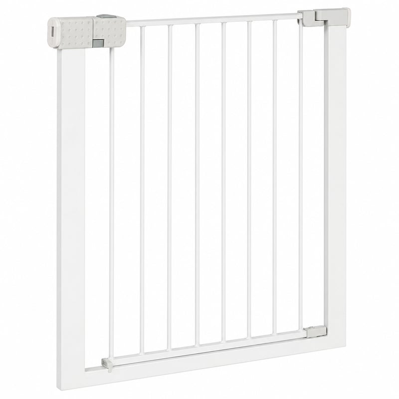 Poartă de siguranță Safety 1st SecureTech, fără găurire, albă - 73-80 cm (poartă de bază — lipsesc 4 inserții de fixare (stare: vezi a 2-a imagine)