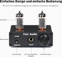 Fosi Audio P2 csöves fejhallgató-erősítő, alacsony zajszintű Hi-Fi előerősítő 2