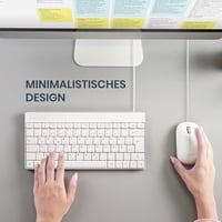 Perixx PERIDUO-212 Kompakt Mini Billentyűzet és Egér Szett, USB Kábeles, Német Kiosztás, Fehér, 1000 DPI, Windows Kompatibilis 2