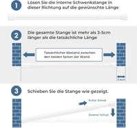 QINGYUN Fúrás Nélküli Teleszkópos Függönyrúd Szett, 2 db, 68-100 cm, Fehér, Rugós Rögzítés, Ablakra, Szekrényre, Konyhába 2