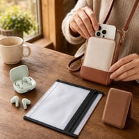 Set za putovanja i posao: 1x MagSafe novčanik + 1x torbica + 1x A5 mapa + 1x Bluetooth slušalice 1