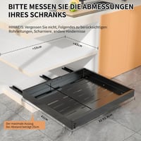 WIMEORS 2 db Kihúzható Szekrényrendező, Bővíthető (32-51,8 cm), Teleszkópos Fiók Sínrendszerrel, Sokoldalú Konyhai Edény és Serpenyő Tároló 4