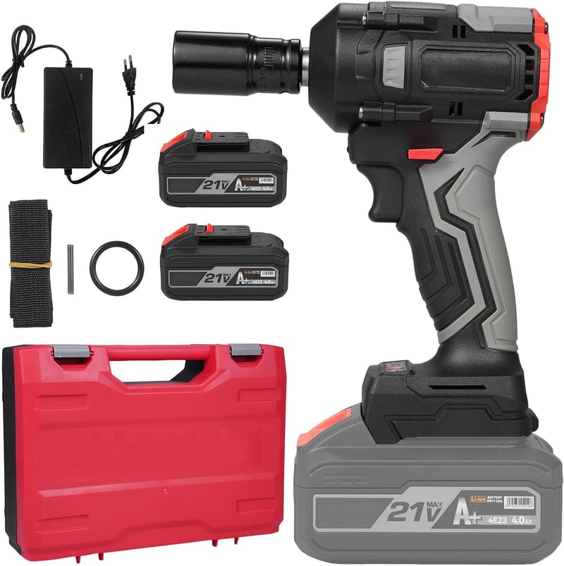 Weytoll 350Nm Akkus Ütvecsavarozó, 21V, 2x4Ah, 3000RPM, Autószereléshez
