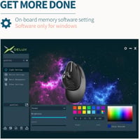 DeLUX M618XSU ergonomikus függőleges egér RGB fénnyel, csuklótámasszal, 4000 DPI 5