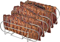 LyximGss Rozsdamentes Acél Oldalas Tartó - 5 Bordához Tervezett Grillező Kiegészítő Gáz és Faszenes Grillhez - Mosogatógépben Mosható, 33x29 1