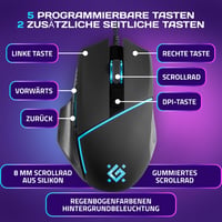 Defender Warframe GM-880L ergonomikus gamer egér, 12800 DPI, RGB, programozható gombok 3