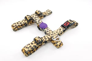 Podesiva H-oprsnica za pse s leopard uzorkom, veličina L, od mekanog materijala