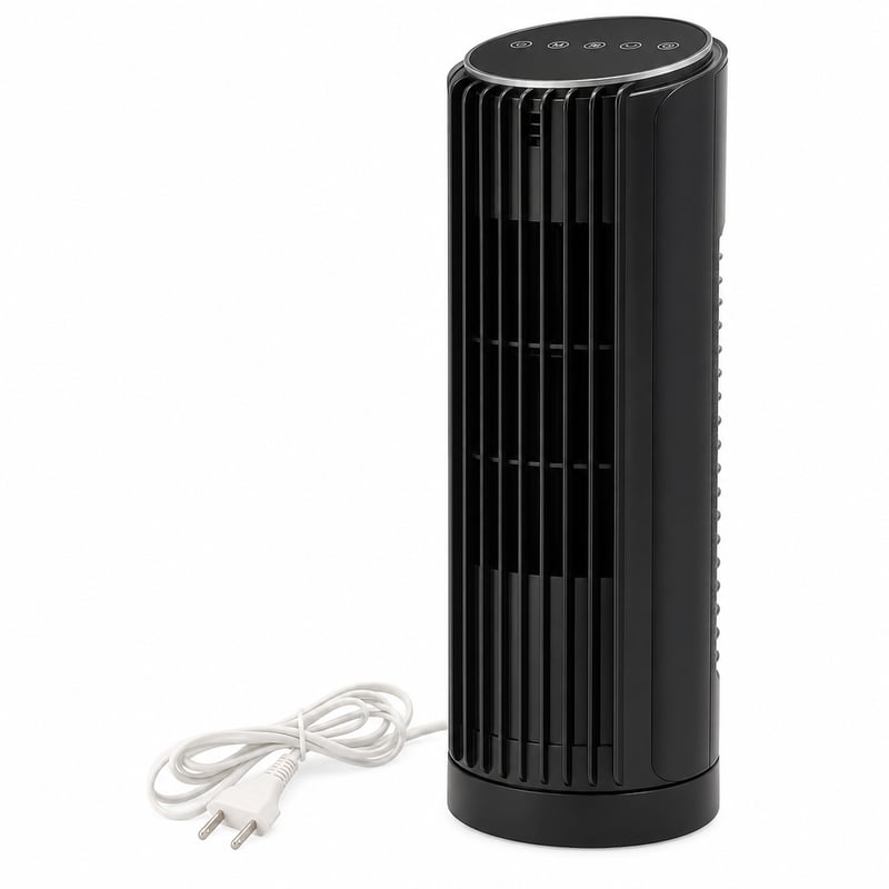 Ventilator turn PNTCK cu telecomandă, 33 cm, 4 moduri, 4 viteze, oscilație 70°, de masă — fără telecomandă (stare: vezi a 2-a poză)