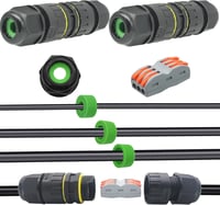 CTRICALVER IP68 Vízálló Kötődoboz Kültéri Kábelcsatlakozó - Fekete Kábelvédő Burkolat 5-14mm Kábelekhez (2 db Csomag) 1