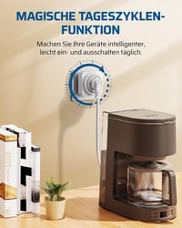 DEWENWILS Mechanikus Időzítő Aljzat, 24 Órás Analóg Időkapcsoló 96 Programozható Időszakkal, Kávéfőzőhöz, Lámpákhoz, 2 Darabos Csomag 7