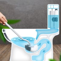 Erős sörtéjű, hajlított WC kefe szett peremtisztítóval - 2 db 4