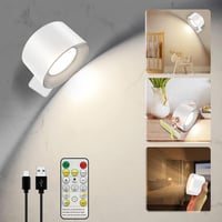 BELLALICHT LED Fali Lámpa - Vezeték Nélküli, Elemes, Érintésvezérelt, Távirányítós, 360° Forgatható Mágneses Tartó, 3 Színmód, 3 Fényerőszin 1
