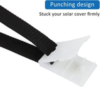 Poweka Medence Szolártakaró Rögzítő Készlet - 10 Univerzális Pánt, 10 Rögzítőlap és 10 Csat - Nylon Anyagból, 8-16 mm Takarókhoz 7