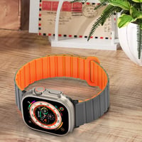 Apple Watch szilikon szíj mágneses csattal - 38-49mm, szürke-narancs 8