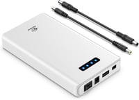 Melasta 12V 5200mAh 60W Lítium-ion Powerbank Külső Akkumulátor - 12V/9V DC és 5V USB Kimenettel LED Szalaghoz, CCTV Kamerához - Fehér 2
