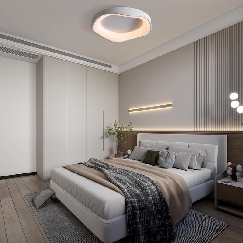 meibeileil Minimál LED Mennyezeti Lámpa 40cm - Négyzet Alakú Dimmelhető Üveg Lámpatest 36W 1600lm 3500K Meleg Fény Nappaliba, Hálóba, Konyhá