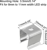 sourcing map 50 db Rozsdamentes Acél LED Szalag Rögzítő Klipsz, 8-11 mm Vízálló LED Csíkokhoz, U-alakú Fali Tartókonzol, Ezüst 2