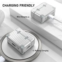 VISOOM Airpods Pro 2/1 Tok - Ezüst Bőrönd Dizájn TPU Védőtok, Vezeték Nélküli Töltés, Karabinerrel és DIY Matricákkal, Ütésálló

AI: I've cr 4
