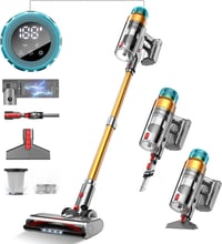 EUARY 55000Pa Vezeték Nélküli Porszívó 600W - 55 Perces Üzemidő, Fali Töltőállomás, Okos Kijelző, Hajcsomósodás-gátló Kefe Szőnyeghez, Kemén 1