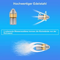 Kärcher K2-K7 kompatibilis 20 méteres csőtisztító készlet, forgó fúvókával 5