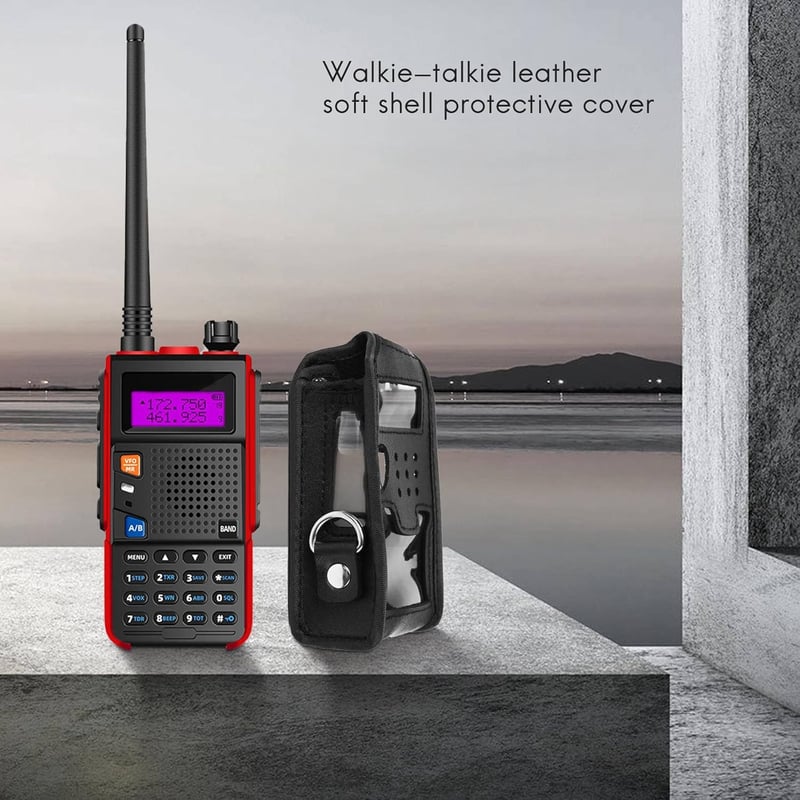 Wisboey bőr védőtok Baofeng 5R, 5RA Plus, 5RE Plus, 5RB, 8R walkie-talkie rádiókhoz