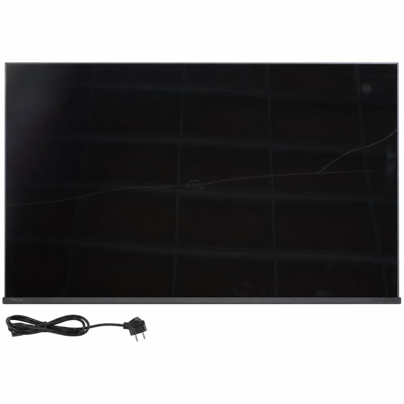 Hisense 43E78QTUK PRO 43" QLED 4K Smart TV 144Hz Hi-View AI Dolby — hibás, alkatrésznek: nincs kép, talp nélkül (állapot: lásd a 2. képet)