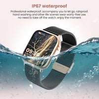 Ceas inteligent Elfofle 1.83" HD cu funcție de apelare, rezistent la apă IP67, măsurare SpO2, Negru-Auriu 7