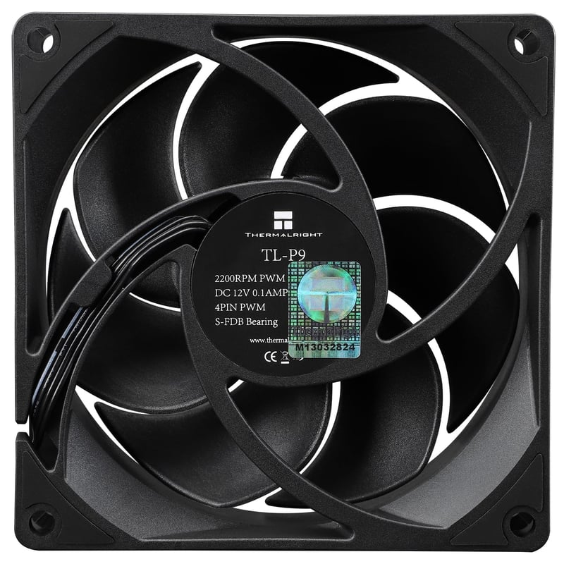 Thermalright TL-P9-S 92mm ARGB CPU hűtő ventilátor, csendes, 2200 RPM, fekete