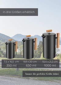 Lambda Coffee Duplafalú Termosz Francia Kávéprés 0,6L Fekete 6