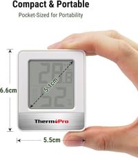 ThermoPro TP49 Digitális Mini Termo-Higrométer - Beltéri Hőmérséklet és Páratartalom Mérő Szobai Klímajelzővel, Fehér 7