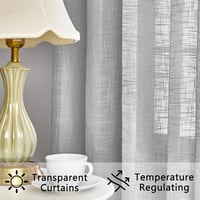 Topfinel Bézs Len Fényáteresztő Függöny Nappalihoz 140x240cm 2db 4