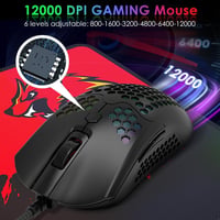 LexonElec 60% Mini Gamer Billentyűzet és Egér Szett - Fekete, RGB Háttérvilágítás, Mechanikus Érzetű, Ergonomikus, 12000 DPI Méhsejt Egér, U 7