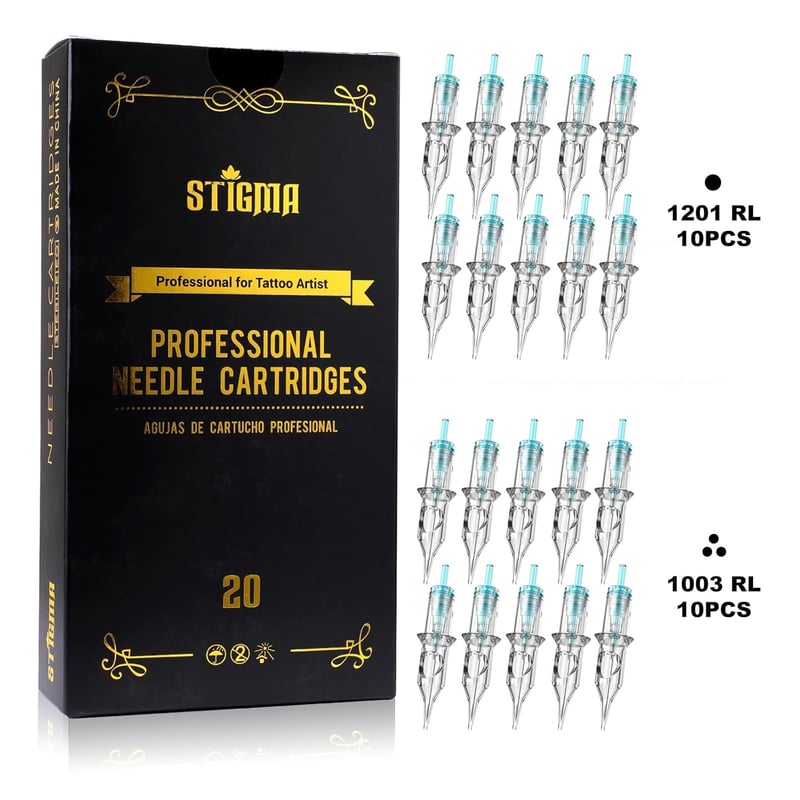 Stigma Pro vezeték nélküli tetoválógép szett - 1400 mAh akkumulátor, 20 db patron tűvel