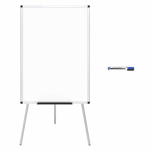 VIZ-PRO Mágneses Whiteboard Állvánnyal 90x60 cm, Fehértábla Easel Állvánnyal, Irodai és — 2 kampó hiányzik (állapot: lásd a 2. képet)